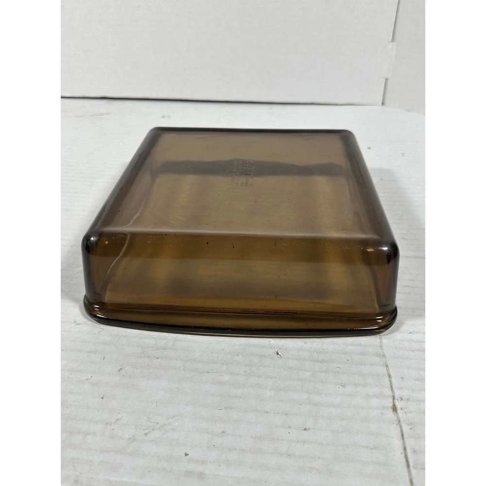 Pyrex Visions AmberGlass Square Baking Dish 2.0L 222 Brown 21x21x5cm USA Vintage
